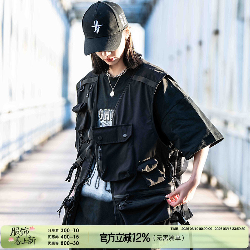 AOGZ户外战术摄影马甲男款春秋新款外套多功能口袋机能风工装背心