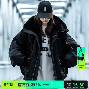 派克服情侣连帽座山雕棉衣 工装 国潮牌夹克外套男女冬季 高级感美式