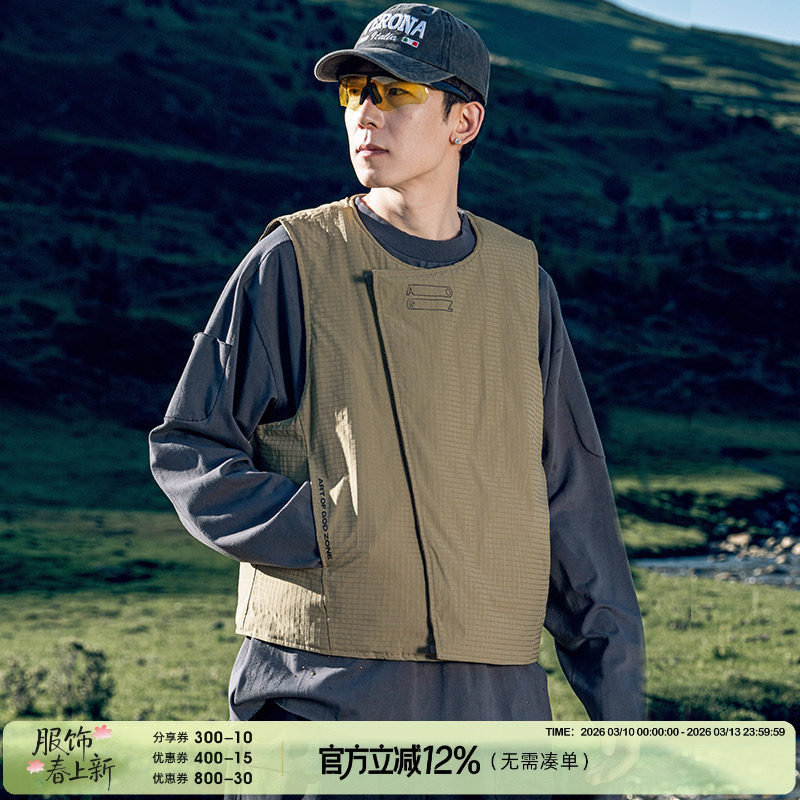AOGZ工装羽绒马甲2025新款男士轻薄外穿防寒保暖背心坎肩女外套潮