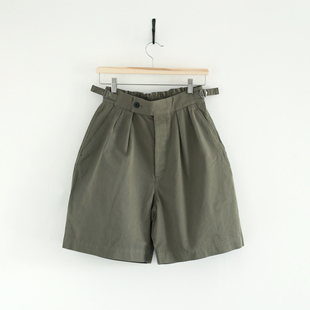 夏季 腰袢半松紧腰宽松纯棉休闲五分裤 女式 短裤 中裤