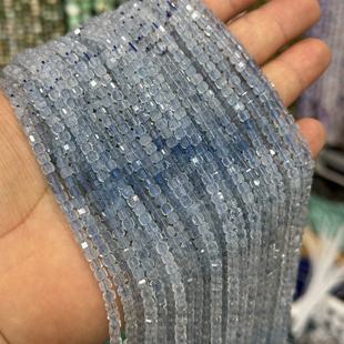 DIY超好品质渐变色海蓝宝3mm方糖散珠半成品diy串珠首饰品材料