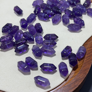 纯天然紫水晶双尖珠约9 精品货 20mm配珠