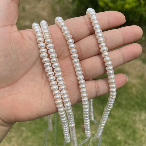 天然淡水珍珠约6.5mm算盘款饰品35厘米品质如图Diy项链手链配珠