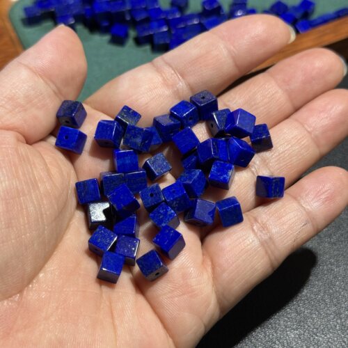 约6mm天然阿富汗青金石方糖无加色品质好/10颗打包Diy项链手链配