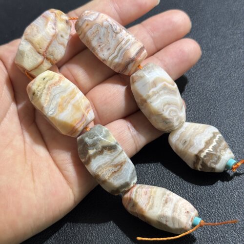 7颗打包天然异形波斯黄玛瑙约17*30mm散珠半成品Diy项链手链配珠