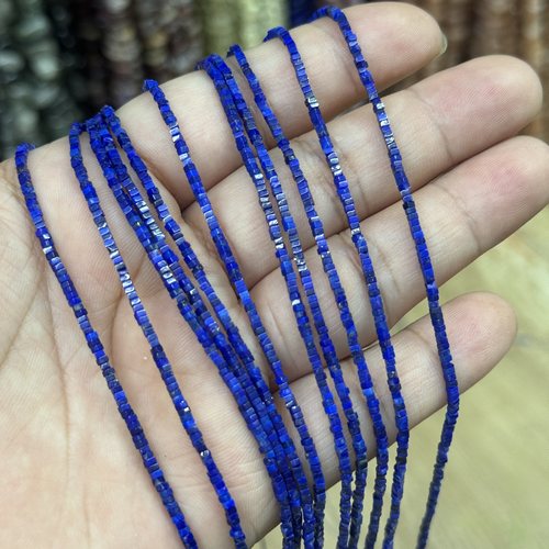 1.5*1.5mm天然青金石虎眼白水晶孔雀石散珠半成品DIY项链手链配珠