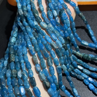 好品质 11mm散珠半成品Diy项链手链配珠 天然石蓝磷灰长方形约5