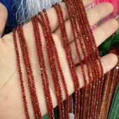 好品质红润款 2mm刻面红玛瑙散珠半成品DIY锁骨链配珠隔珠饰品配件