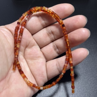 2.5mm天然红玛瑙方块散珠半成品diy锁骨链项链配珠半成品串珠