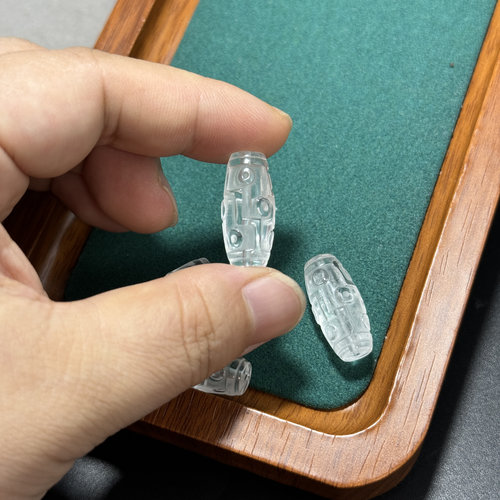 纯天然九眼天珠白水晶天珠勒子10*22mm吊坠隔珠配珠饰品串珠