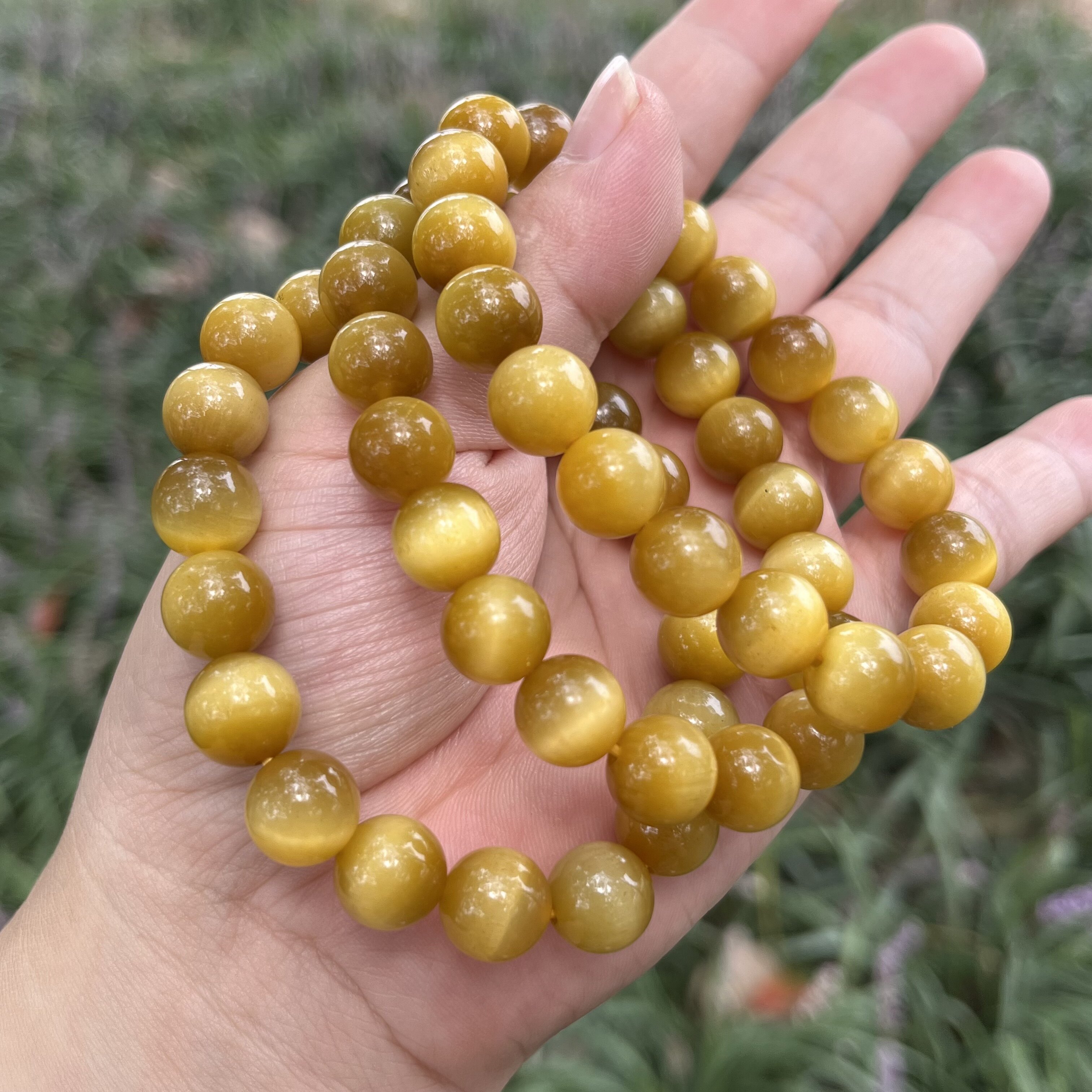 强品天然虎饰品配件肉好质金手链质感石黄手串天然眼虎mm10石金