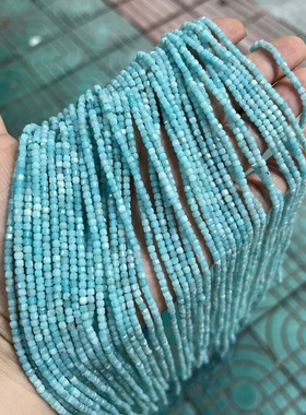 天然2.5mm天河石方糖散珠配珠锁骨链手链Diy手工串珠amazonite