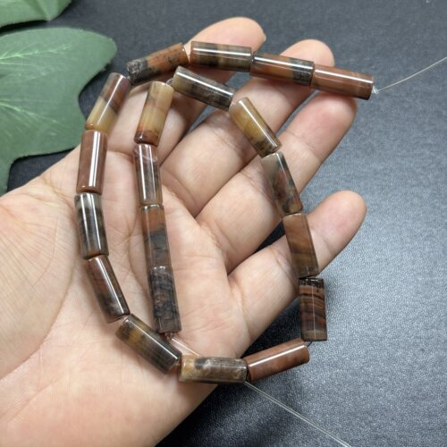 福利特惠-7*18mm天然石管珠无优化孤品老货36cm长Diy项链手链配珠