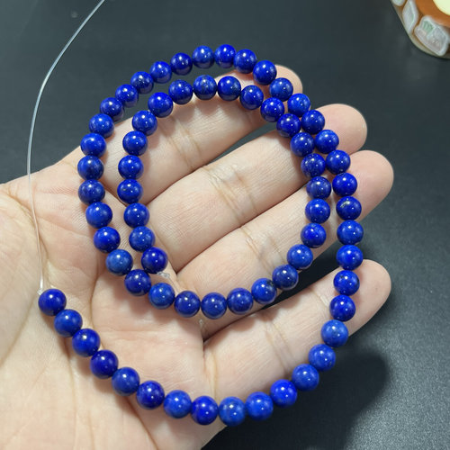 纯天然A级阿富汗国石青金石圆珠散珠DIY配珠手链项链饰品