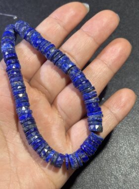 8mm纯天然无优化阿富汗海西切青金石散珠配珠20cm/Diy项链手链