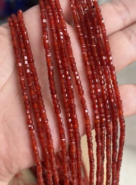 红色小玛瑙方块DIY手工串珠饰品