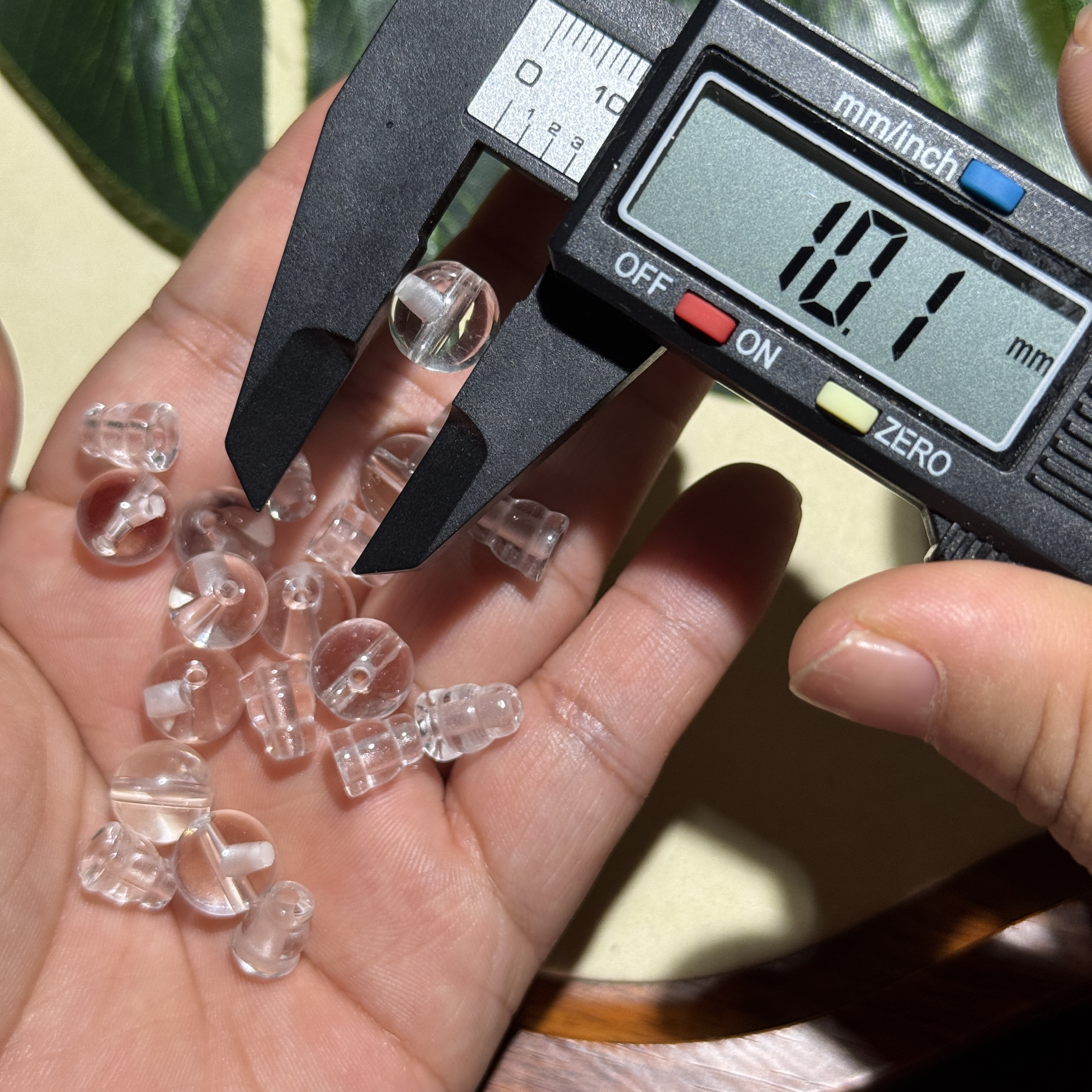纯天然10mm白水晶三通佛头配珠饰品108颗顶珠三通一套