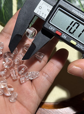 纯天然10mm白水晶三通佛头配珠饰品108颗顶珠三通一套