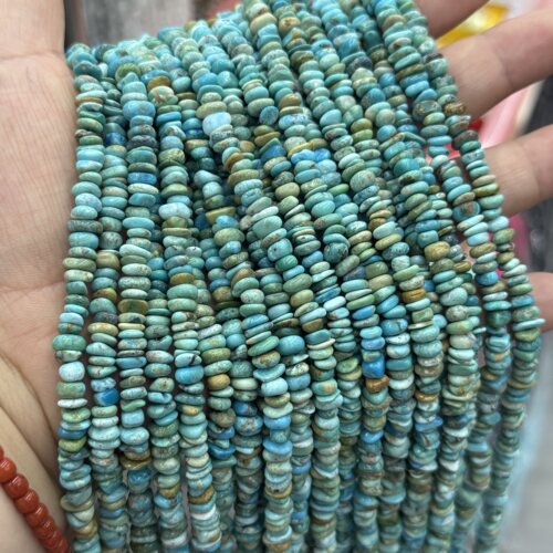 约5-7mm湖北松石碎石不规则隔片散珠半成品Diy项链手链配珠