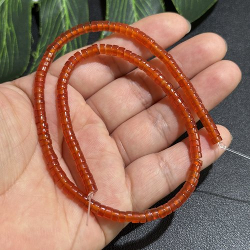 天然玛瑙4*2mm直切散珠隔片A级品质半成品Diy项链手链配珠