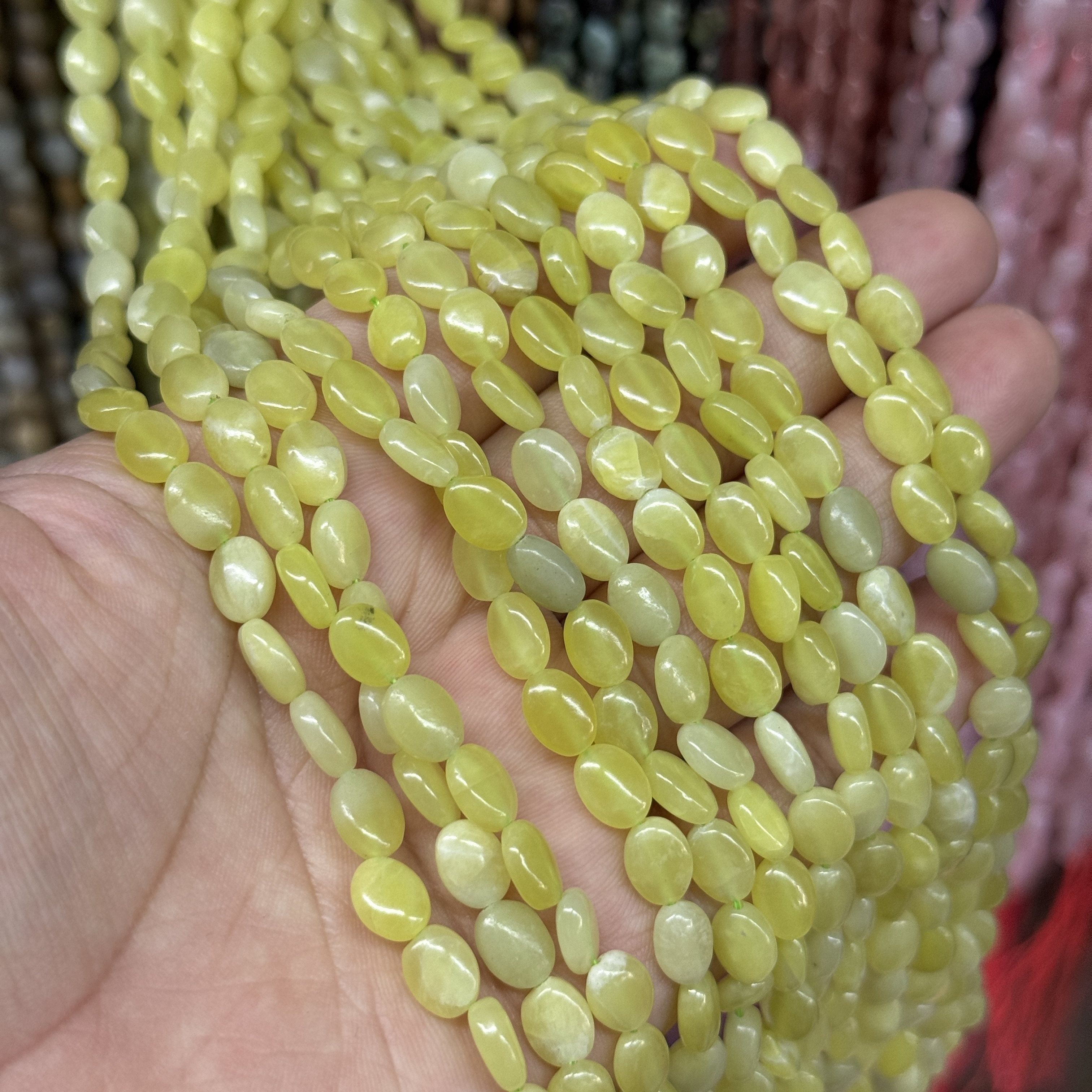 约6*8mm天然石蛋形散珠半成品Diy项链手链配珠,饰品/流行首饰/时尚饰品新,奇石,淘宝优惠券,粉丝福利购,淘宝优惠卷