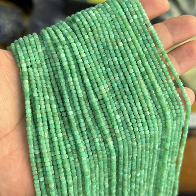 纯天然2.3mm澳洲玉方糖散珠半成品DIY锁骨链手链成色漂亮