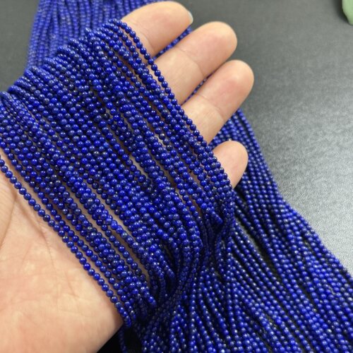 性价比拉满-A级2mm天然青金石圆珠散珠半成品DIY项链手链配珠饰品