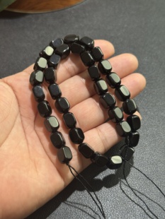 约6 10mm黑石倒角方块散珠半成品Diy项链手链配珠散珠批发