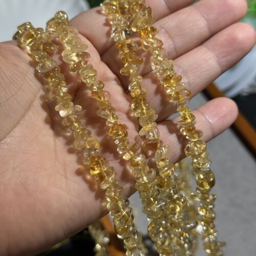 约8*3mm天然石黄塔晶碎石散珠半成品Diy项链手链配珠饰品串珠