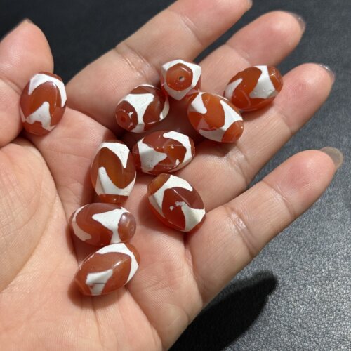 10颗打包/13*18mm天然红玛瑙虎牙瓜珠散珠半成品Diy项链手链配珠