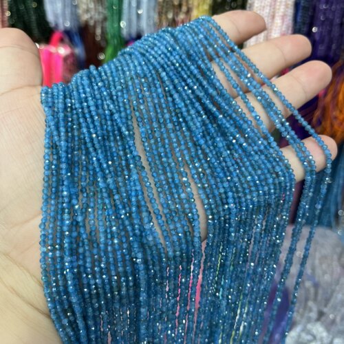 蓝色蓝磷灰切角圆珠半成品