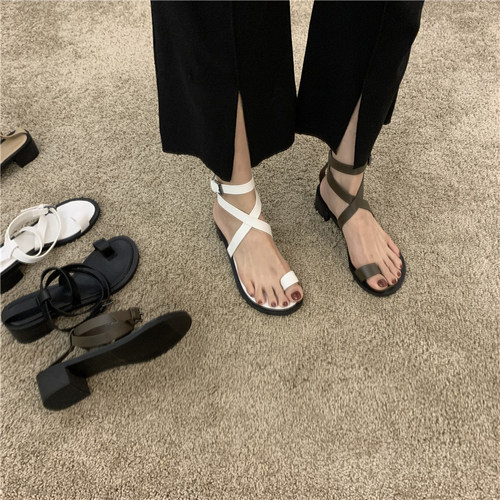 罗马凉鞋女交叉绑带中跟价格 罗马凉鞋女交叉绑带中跟图片 星期三