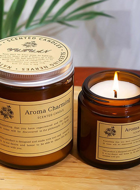 拍1发2杯英国梨茉莉卧室玫瑰蓝风铃香薰蜡烛玻璃大杯栀子花小苍兰