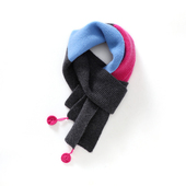 美美美 秋冬cashmere山羊绒围巾女拼色手工勾花针织保暖百搭围脖