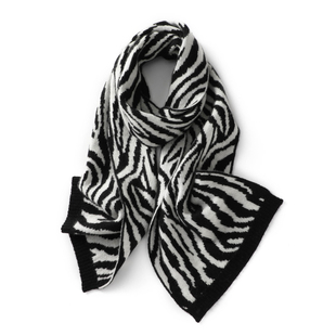 百搭斑马纹针织保暖围脖加厚 韩版 客供 cashmere山羊绒围巾女冬季