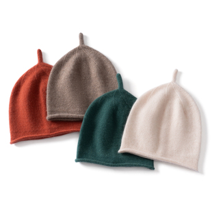 秋冬款山羊绒儿童针织奶嘴帽男女宝宝超萌保暖加厚韩系套头毛线帽