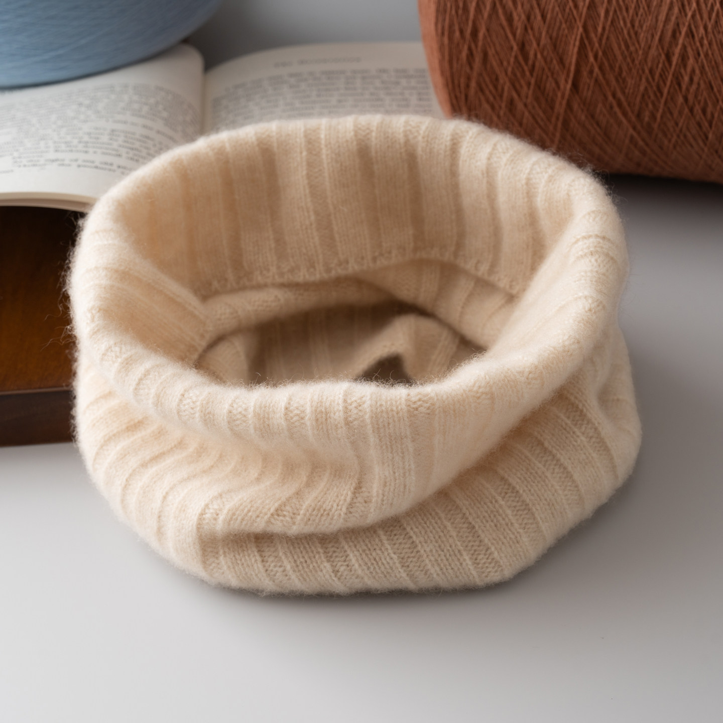 秋冬季100%纯山羊绒针织脖套男女保暖防寒护颈椎套头围脖纯色百搭