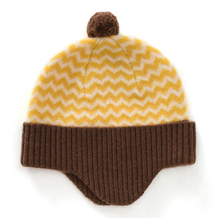 秋冬cashmere山羊绒儿童男女孩宝宝护耳帽婴儿针织保暖男女童防寒