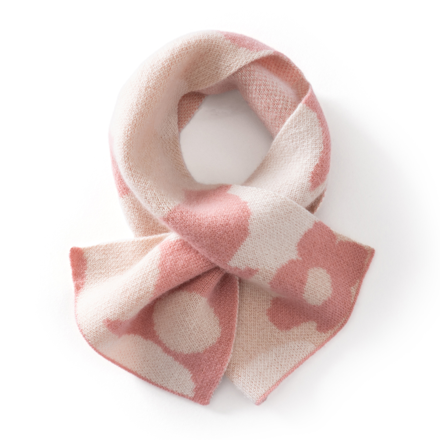 秋冬季新款山羊绒小围巾女加厚保暖时尚百搭针织提花交叉护颈围脖