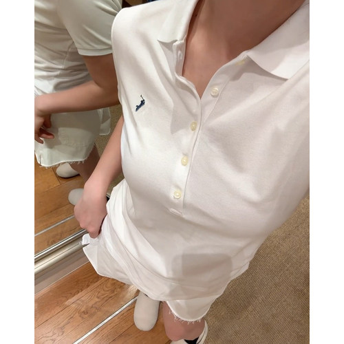 小马刺绣五粒扣polo衫