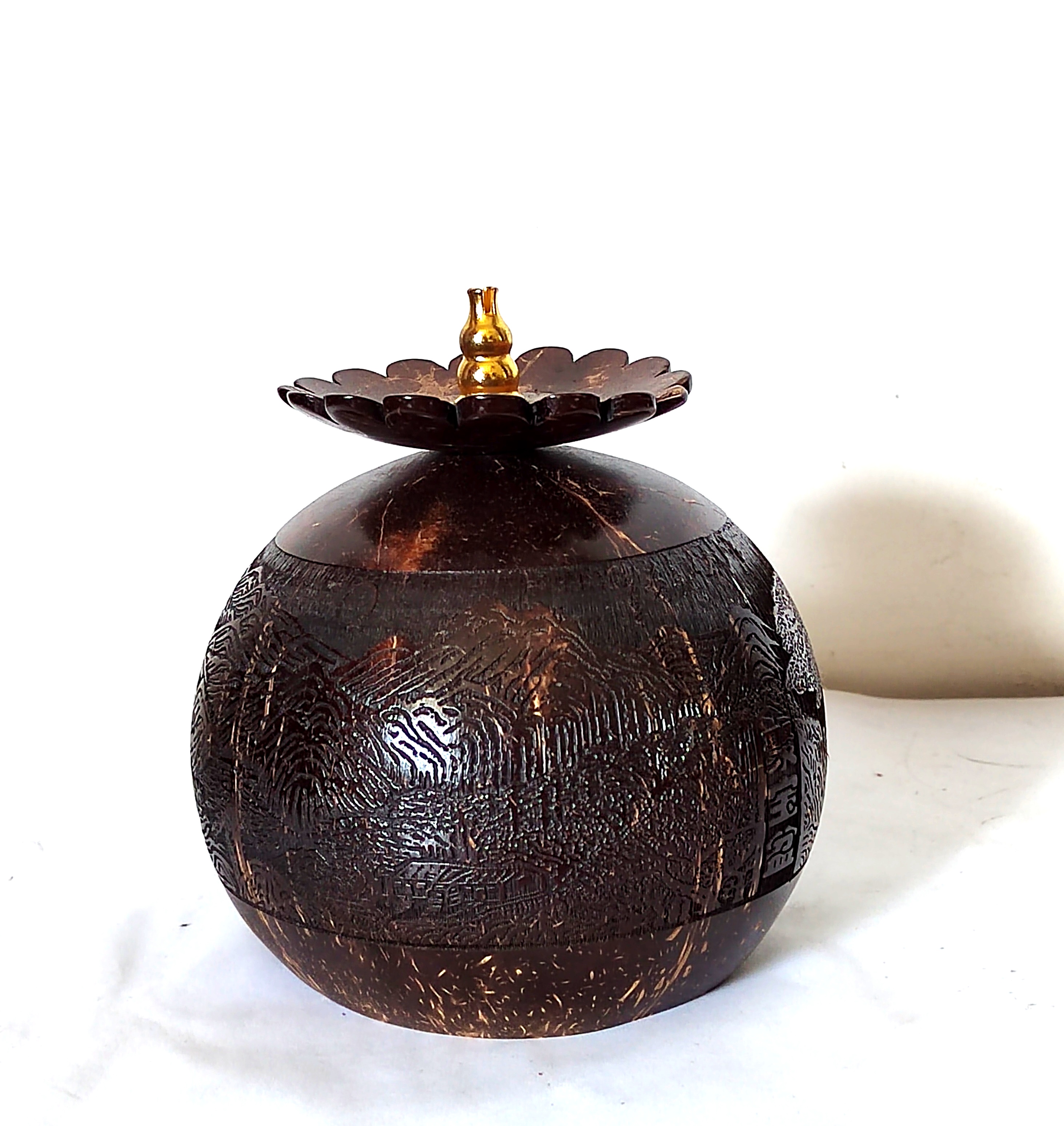 热销海南特色椰雕香薰炉原创工艺礼品生日礼物非遗创意实用家居