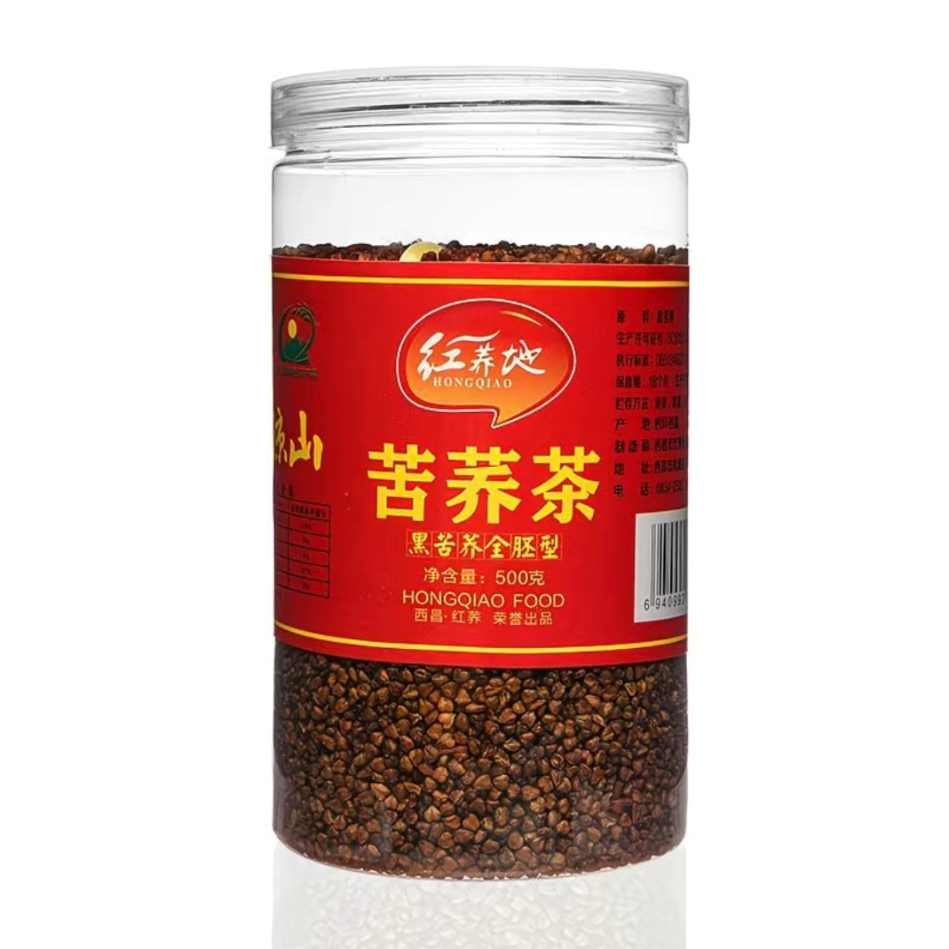 四川特产罐装500克黑苦荞茶