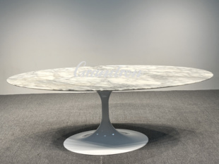 意大利极简郁金香大理石餐桌