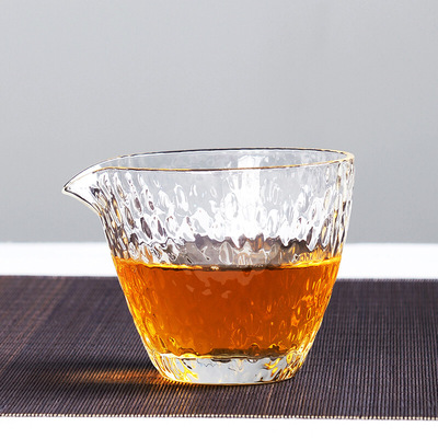 加厚锤纹玻璃工夫茶道茶海公道杯