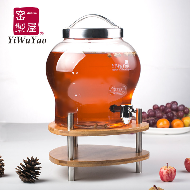 一屋窑高硼硅耐热玻璃器皿FH-975M/L泡中药材酒瓶酿枸杞葡萄酒桶