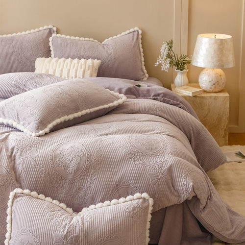 四件套牛奶绒ins简约风