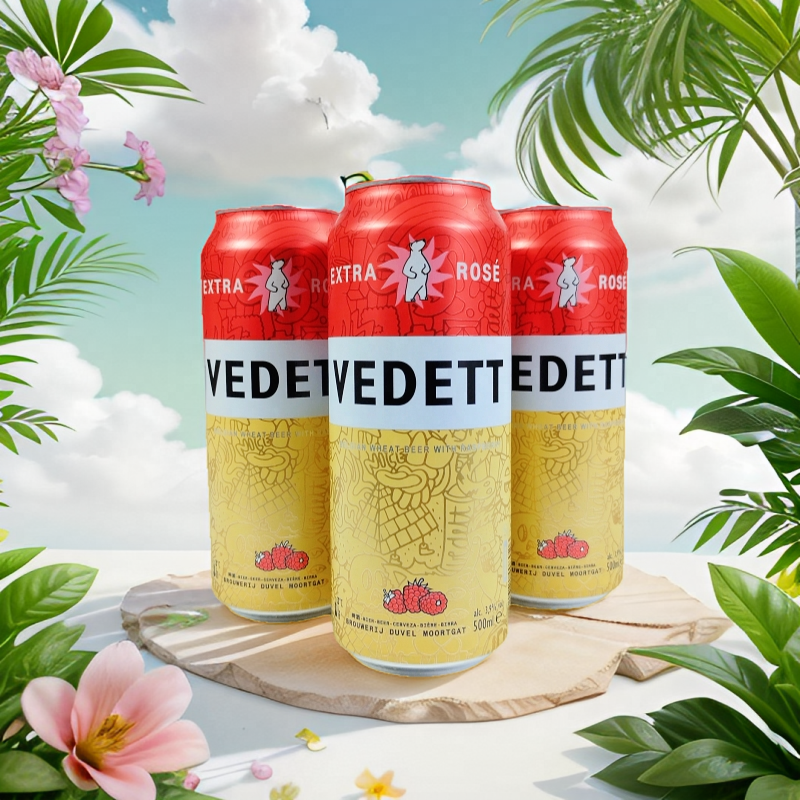 白熊啤酒玫瑰红果啤树莓500ml/罐比利时进口啤酒