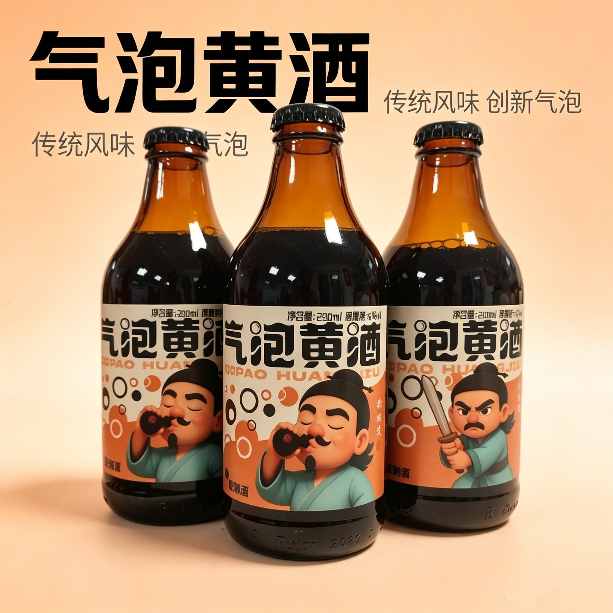 即墨妙府老酒气泡黄酒290毫升/瓶酒精度6度