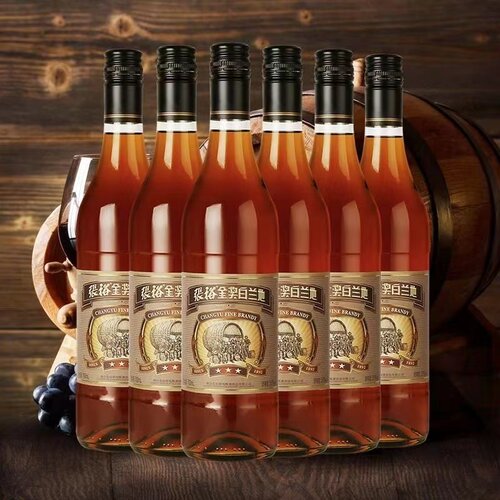 张裕三星金奖白兰地700ml*6整箱葡萄酒蒸馏酒38.5度官方正品
