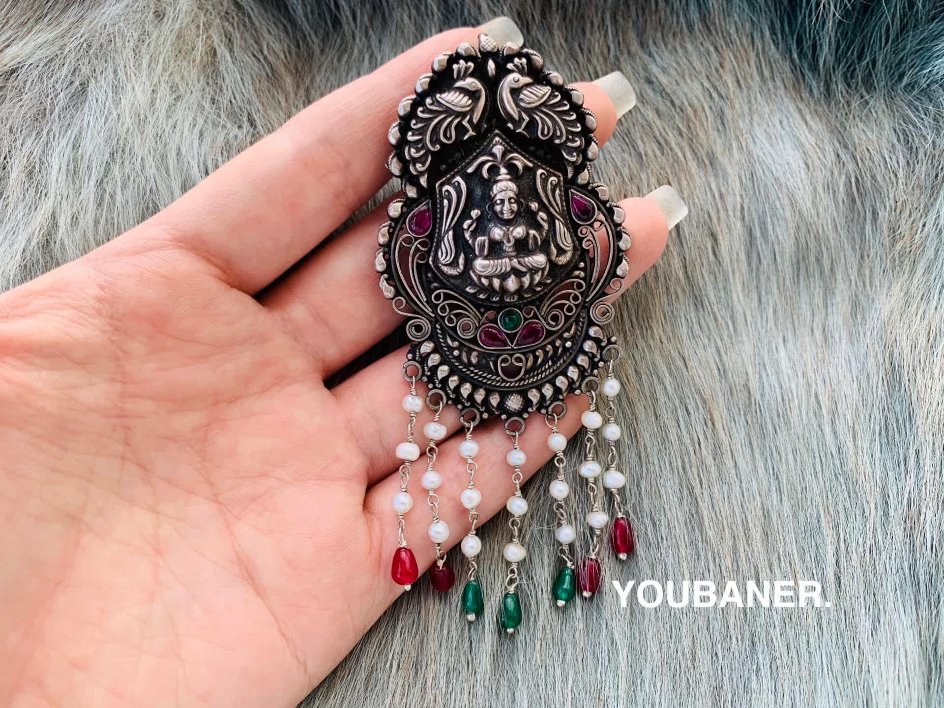 印度纯银吊坠Lakshmi长流苏异域复古族风个性百搭925银饰品女在类目 饰品/流行首饰/时尚饰品新, 项坠/吊坠中 - 来自Buy2taobao.com提供专业的淘宝代购服务